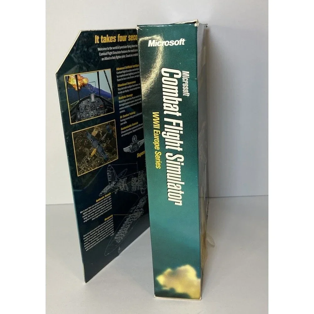 Vintage Microsoft Combat Flight Simulator WWII Europe Series PC CD-ROM